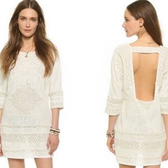 Free People Dresses & Skirts - Free People Desert Song Ivory Mini Dress Size XS
